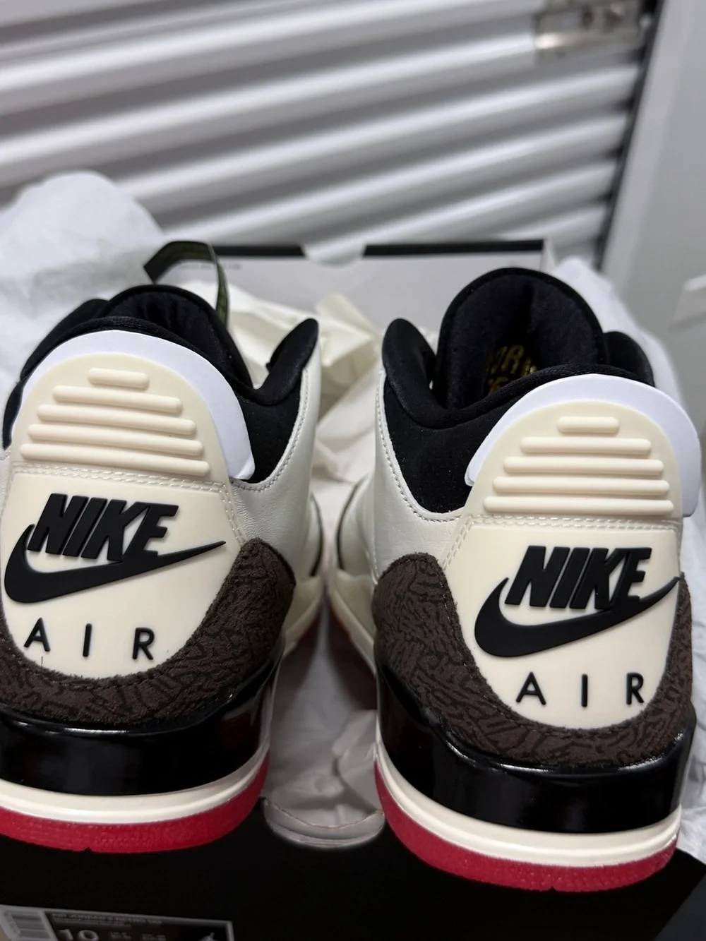 Jordan 3 Retro Men’s size 10 White Black Red with Brown Accents